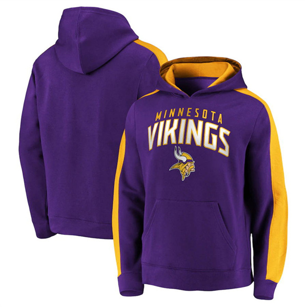 Men's Minnesota Vikings Purple Game Time Arch Pullover Hoodie